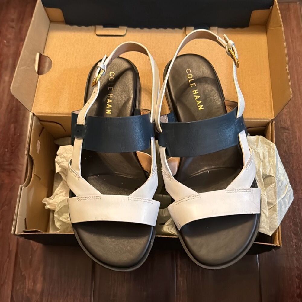 NEW IN THE BOX cole haan fawn‎ sandal blue wing teal sandals size 5.5